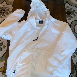 Charles River white quarter zip rain coat